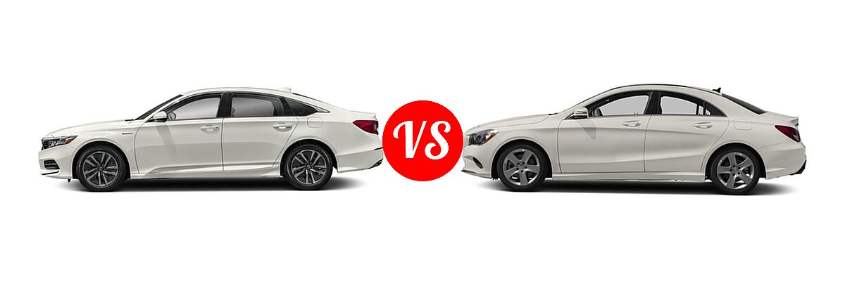 2018 Honda Accord Hybrid Sedan Hybrid Sedan vs. 2018 Mercedes-Benz CLA-Class Sedan CLA 250 - Side Comparison