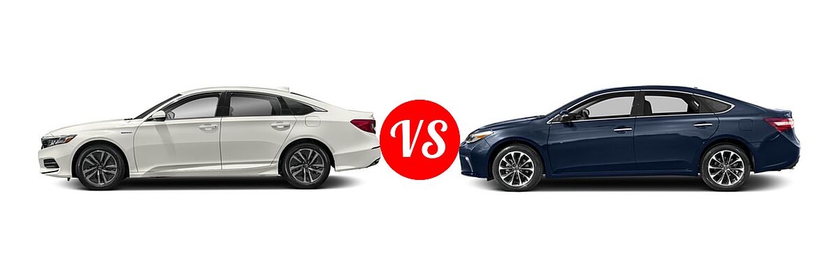 2018 Honda Accord Hybrid Sedan Hybrid Sedan vs. 2018 Toyota Avalon Sedan Touring / XLE / XLE Plus / XLE Premium - Side Comparison