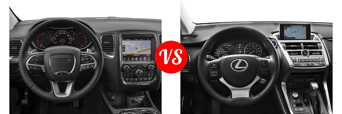 2017 Dodge Durango SUV Citadel / Citadel Anodized Platinum vs. 2017 Lexus NX 300h SUV NX 300h - Dashboard Comparison