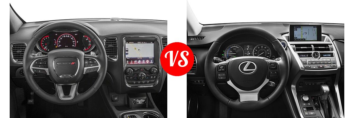 2017 Dodge Durango SUV R/T vs. 2017 Lexus NX 300h SUV NX 300h - Dashboard Comparison