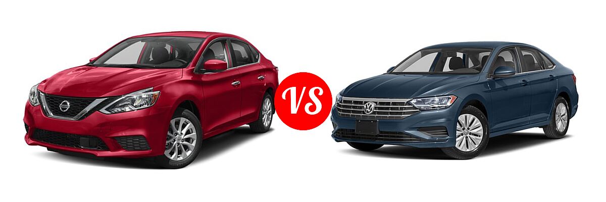 2019 Nissan Sentra Sedan SV vs. 2019 Volkswagen Jetta Sedan R-Line / S / SE - Front Left Comparison