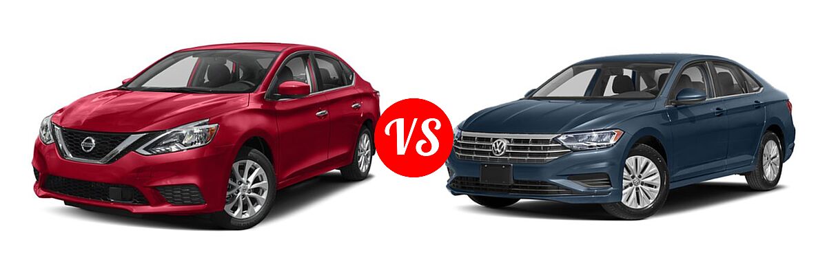 2019 Nissan Sentra Sedan SV vs. 2019 Volkswagen Jetta Sedan SEL Premium - Front Left Comparison