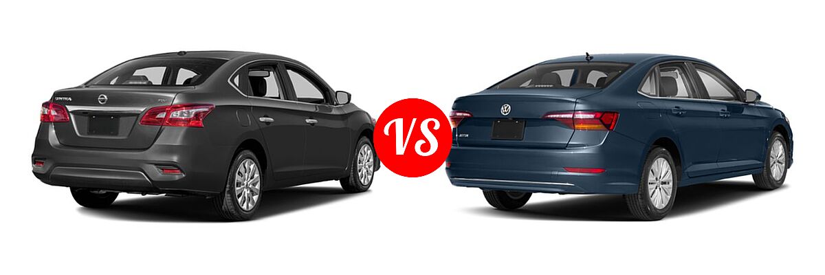 2019 Nissan Sentra Sedan S vs. 2019 Volkswagen Jetta Sedan SEL Premium - Rear Right Comparison
