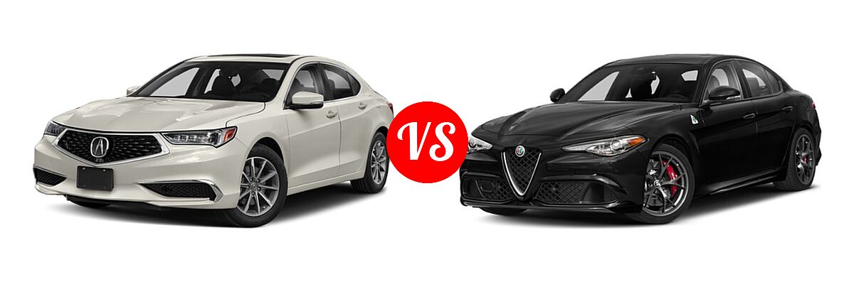 2019 Acura TLX Sedan w/A-SPEC Pkg / w/Technology Pkg vs. 2019 Alfa Romeo Giulia Quadrifoglio Sedan Quadrifoglio - Front Left Comparison