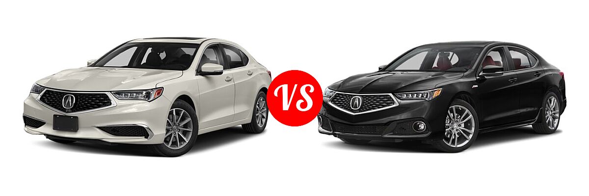 2019 Acura TLX Sedan w/A-SPEC Pkg / w/Technology Pkg vs. 2020 Acura TLX Sedan w/A-Spec Pkg Red Leather - Front Left Comparison