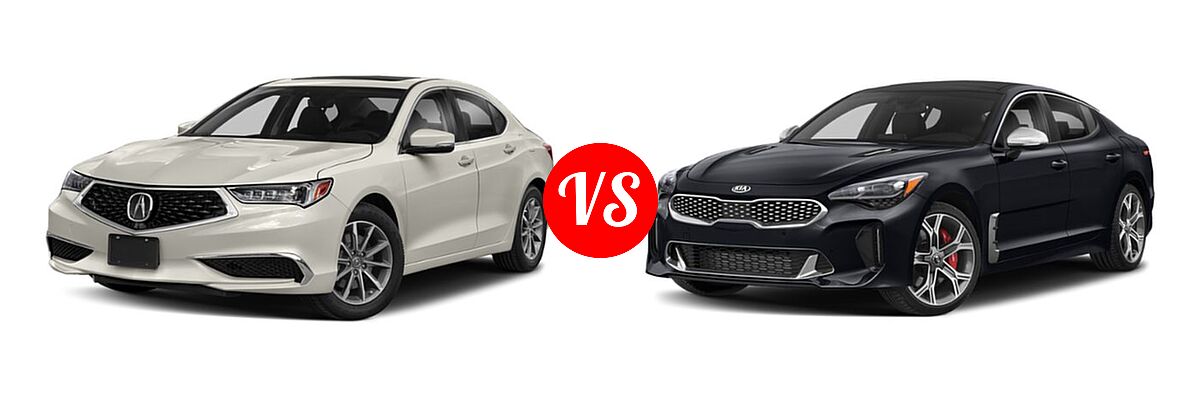 2019 Acura TLX Sedan w/A-SPEC Pkg / w/Technology Pkg vs. 2020 Kia Stinger Sedan GT / GT-Line / GT1 / GT2 - Front Left Comparison