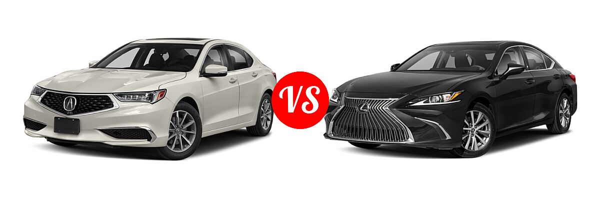 2019 Acura TLX Sedan w/A-SPEC Pkg / w/Technology Pkg vs. 2021 Lexus ES 250 Sedan ES 250 F SPORT / ES 250 Luxury / ES 250 Ultra Luxury - Front Left Comparison