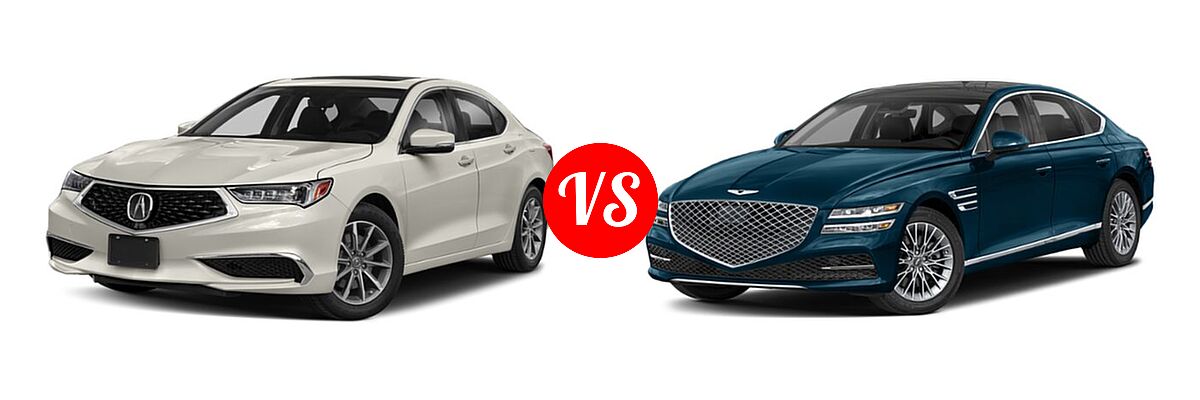2019 Acura TLX Sedan w/A-SPEC Pkg / w/Technology Pkg vs. 2021 Genesis G80 Sedan 2.5T / 3.5T - Front Left Comparison