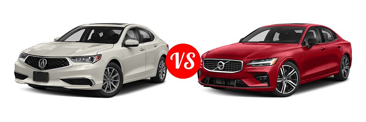 2019 Acura TLX Sedan w/A-SPEC Pkg / w/Technology Pkg vs. 2021 Volvo S60 Sedan R-Design - Front Left Comparison