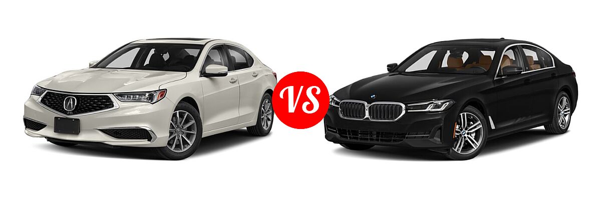 2019 Acura TLX Sedan w/A-SPEC Pkg / w/Technology Pkg vs. 2021 BMW 5 Series Sedan 530i - Front Left Comparison