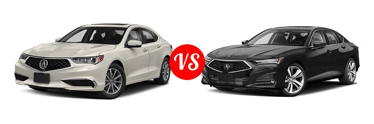 2019 Acura TLX Sedan w/A-SPEC Pkg / w/Technology Pkg vs. 2022 Acura TLX Sedan FWD / SH-AWD - Front Left Comparison
