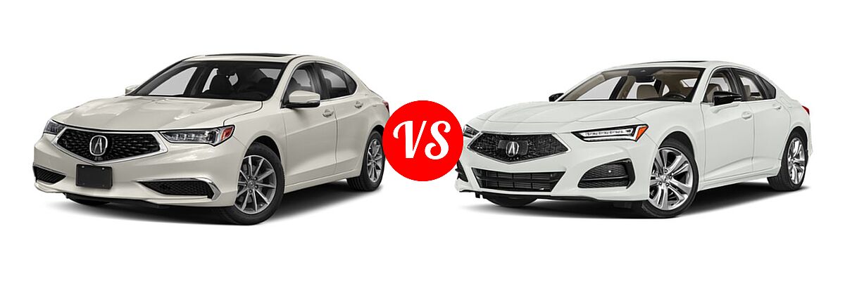 2019 Acura TLX Sedan w/A-SPEC Pkg / w/Technology Pkg vs. 2022 Acura TLX Sedan w/Technology Package - Front Left Comparison