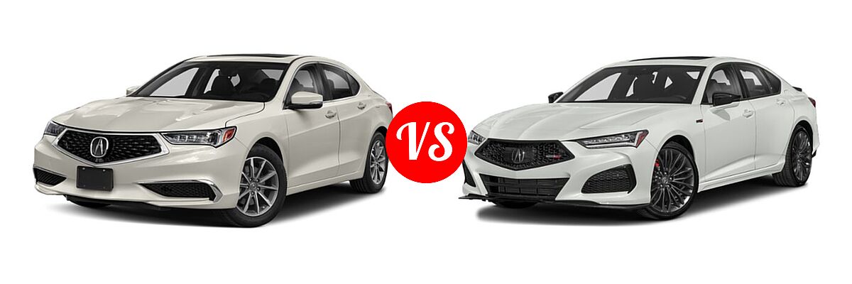 2019 Acura TLX Sedan w/A-SPEC Pkg / w/Technology Pkg vs. 2022 Acura TLX Sedan Type S - Front Left Comparison