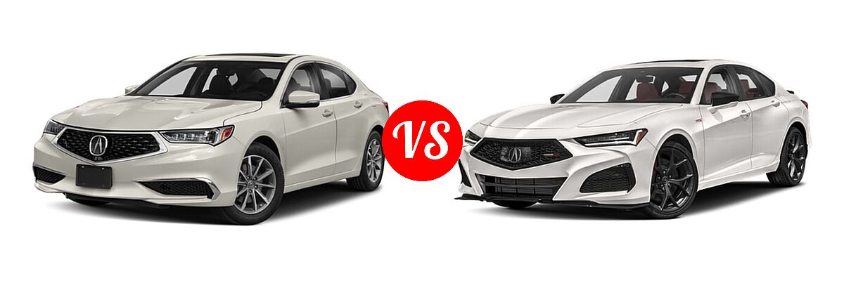 2019 Acura TLX Sedan w/A-SPEC Pkg / w/Technology Pkg vs. 2022 Acura TLX Sedan Type S w/Performance Tire - Front Left Comparison