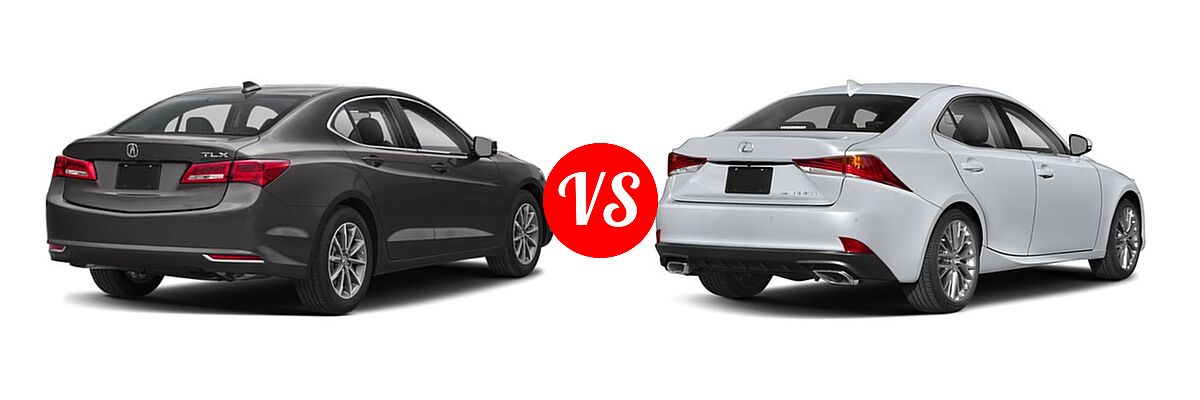 2019 Acura TLX Sedan w/A-SPEC Pkg / w/Technology Pkg vs. 2018 Lexus IS 300 Sedan IS 300 - Rear Right Comparison