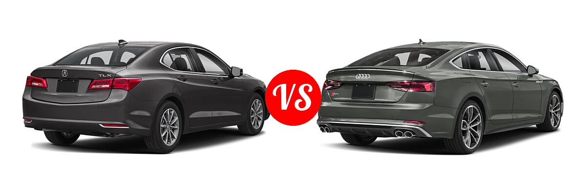 2019 Acura TLX Sedan w/A-SPEC Pkg / w/Technology Pkg vs. 2019 Audi S5 Sedan Premium / Premium Plus / Prestige - Rear Right Comparison