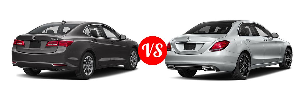 2019 Acura TLX Sedan w/A-SPEC Pkg / w/Technology Pkg vs. 2019 Mercedes-Benz C-Class Sedan C 300 - Rear Right Comparison