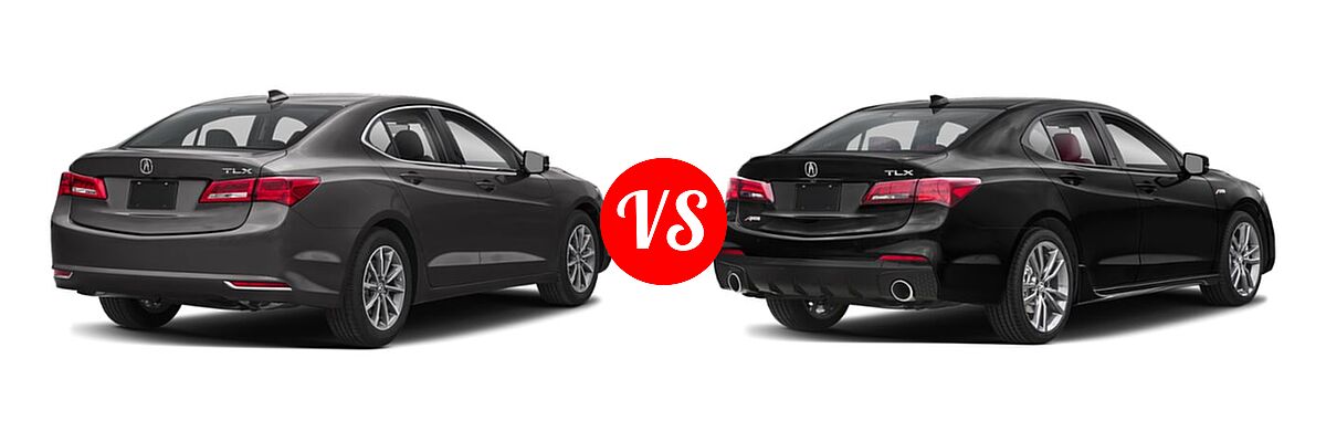 2019 Acura TLX Sedan w/A-SPEC Pkg / w/Technology Pkg vs. 2020 Acura TLX Sedan w/A-Spec Pkg Red Leather - Rear Right Comparison