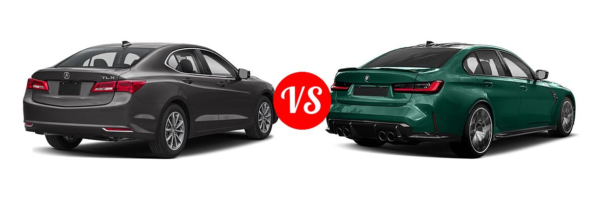 2019 Acura TLX Sedan w/A-SPEC Pkg / w/Technology Pkg vs. 2021 BMW M3 Sedan Competition / Sedan - Rear Right Comparison