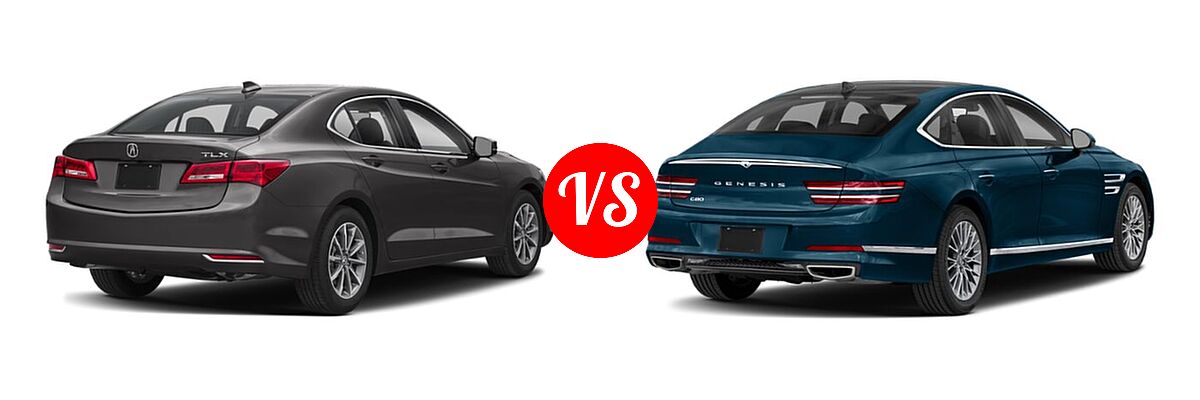 2019 Acura TLX Sedan w/A-SPEC Pkg / w/Technology Pkg vs. 2021 Genesis G80 Sedan 2.5T / 3.5T - Rear Right Comparison