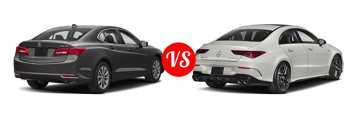 2019 Acura TLX Sedan w/A-SPEC Pkg / w/Technology Pkg vs. 2021 Mercedes-Benz CLA-Class 45 AMG Sedan AMG CLA 45 - Rear Right Comparison