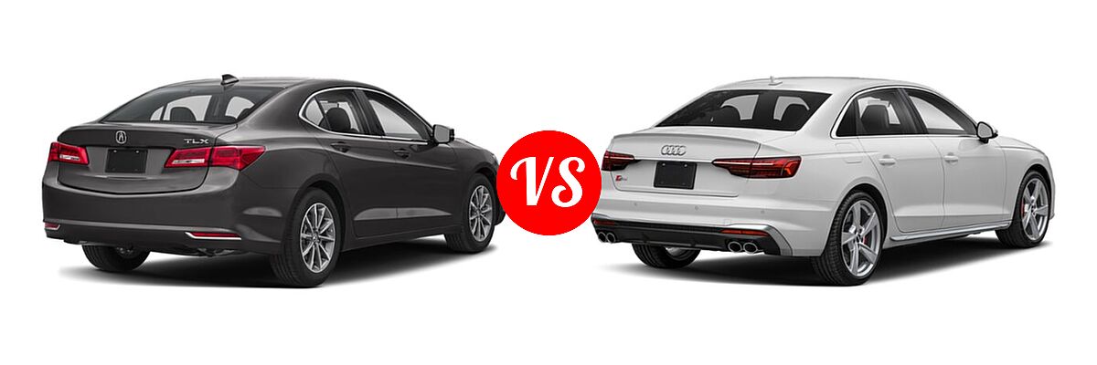 2019 Acura TLX Sedan w/A-SPEC Pkg / w/Technology Pkg vs. 2022 Audi S4 Sedan Premium / Premium Plus / Prestige - Rear Right Comparison