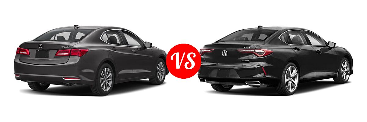 2019 Acura TLX Sedan w/A-SPEC Pkg / w/Technology Pkg vs. 2022 Acura TLX Sedan FWD / SH-AWD - Rear Right Comparison