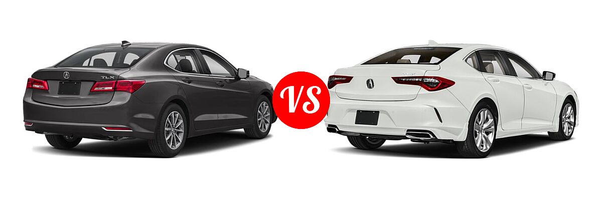2019 Acura TLX Sedan w/A-SPEC Pkg / w/Technology Pkg vs. 2022 Acura TLX Sedan w/Technology Package - Rear Right Comparison