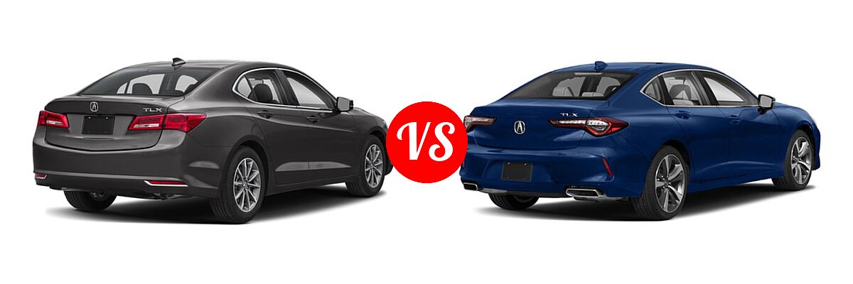 2019 Acura TLX Sedan w/A-SPEC Pkg / w/Technology Pkg vs. 2022 Acura TLX Sedan w/Advance Package - Rear Right Comparison