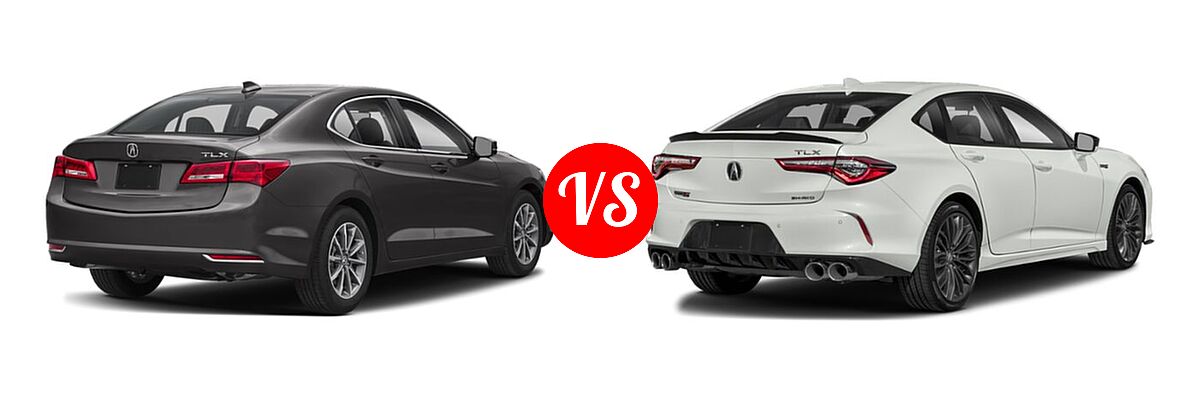 2019 Acura TLX Sedan w/A-SPEC Pkg / w/Technology Pkg vs. 2022 Acura TLX Sedan Type S - Rear Right Comparison