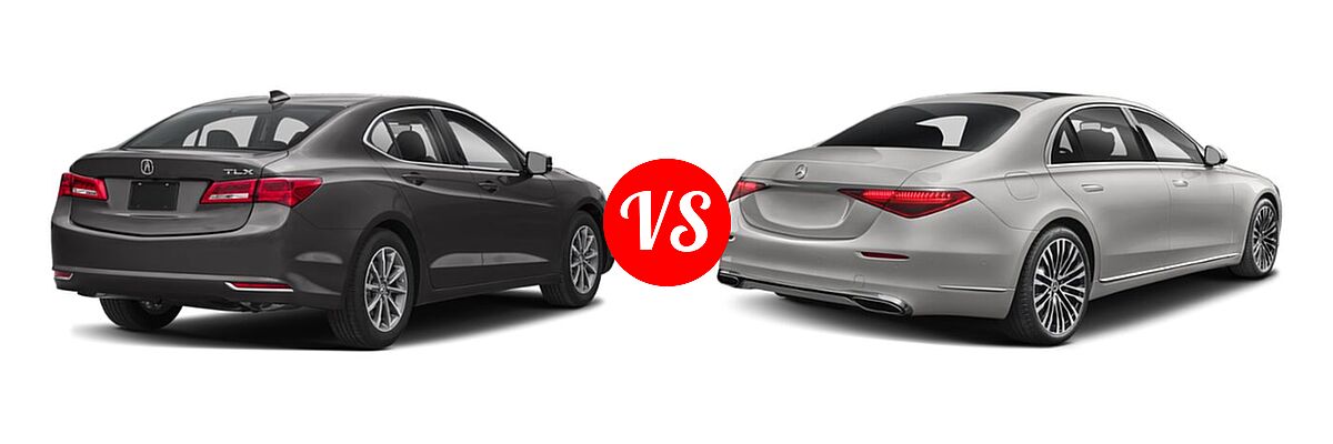 2019 Acura TLX Sedan w/A-SPEC Pkg / w/Technology Pkg vs. 2022 Mercedes-Benz S-Class Sedan S 580 - Rear Right Comparison
