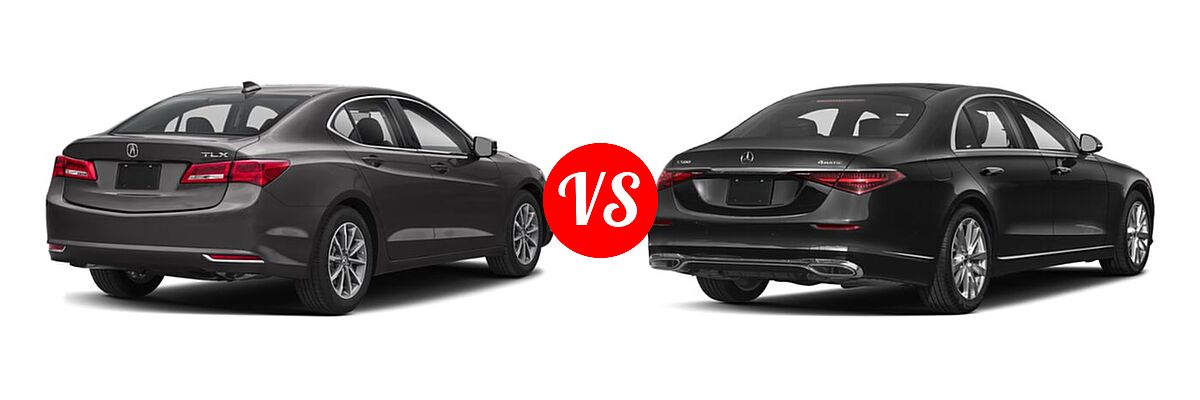 2019 Acura TLX Sedan w/A-SPEC Pkg / w/Technology Pkg vs. 2022 Mercedes-Benz S-Class Sedan S 500 - Rear Right Comparison