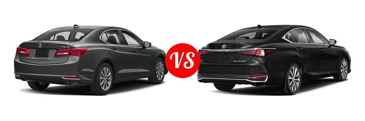 2019 Acura TLX Sedan w/A-SPEC Pkg / w/Technology Pkg vs. 2021 Lexus ES 250 Sedan ES 250 F SPORT / ES 250 Luxury / ES 250 Ultra Luxury - Rear Right Comparison