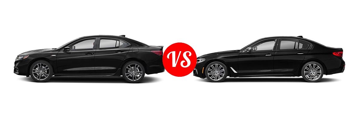 2019 Acura TLX Sedan w/A-SPEC Pkg / w/Technology Pkg vs. 2019 BMW 5 Series M550i Sedan M550i xDrive - Side Comparison