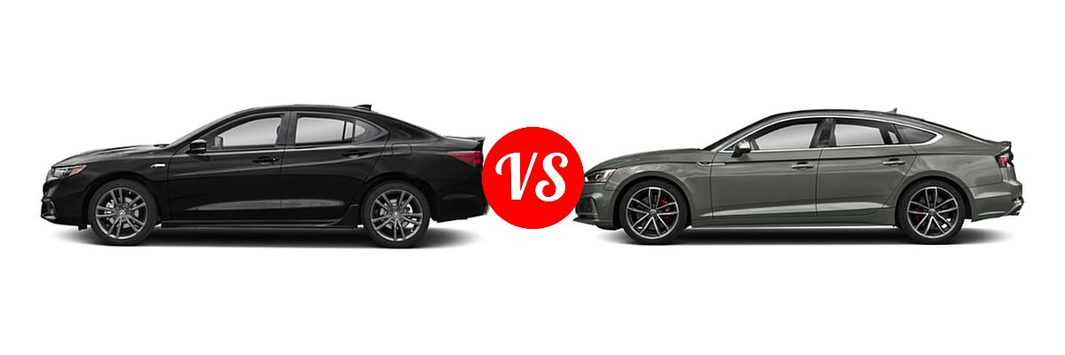 2019 Acura TLX Sedan w/A-SPEC Pkg / w/Technology Pkg vs. 2019 Audi S5 Sedan Premium / Premium Plus / Prestige - Side Comparison