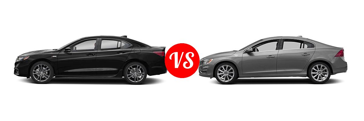 2019 Acura TLX Sedan w/A-SPEC Pkg / w/Technology Pkg vs. 2018 Volvo S60 Sedan Inscription / Inscription Platinum - Side Comparison