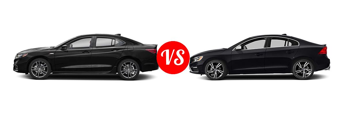 2019 Acura TLX Sedan w/A-SPEC Pkg / w/Technology Pkg vs. 2018 Volvo S60 Sedan R-Design Platinum - Side Comparison