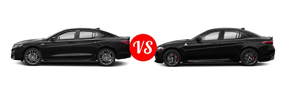 2019 Acura TLX Sedan w/A-SPEC Pkg / w/Technology Pkg vs. 2019 Alfa Romeo Giulia Quadrifoglio Sedan Quadrifoglio - Side Comparison