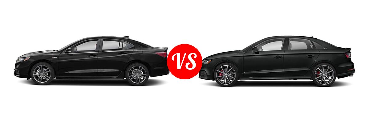 2019 Acura TLX Sedan w/A-SPEC Pkg / w/Technology Pkg vs. 2020 Audi S3 Sedan S line Premium / S line Premium Plus - Side Comparison