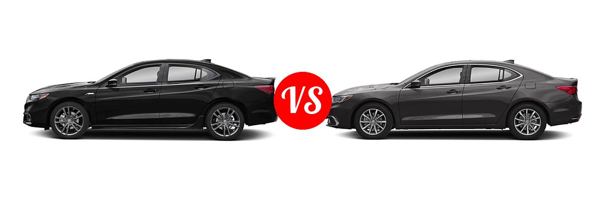 2019 Acura TLX Sedan w/A-SPEC Pkg / w/Technology Pkg vs. 2020 Acura TLX Sedan 2.4L FWD - Side Comparison