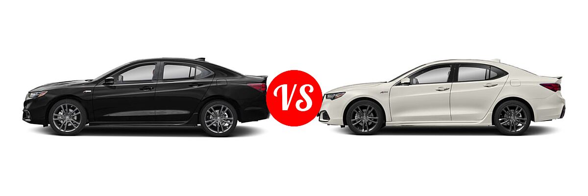 2019 Acura TLX Sedan w/A-SPEC Pkg / w/Technology Pkg vs. 2020 Acura TLX Sedan w/A-Spec Pkg - Side Comparison