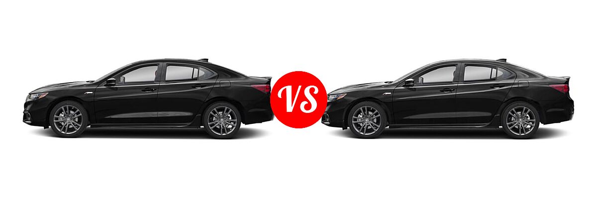 2019 Acura TLX Sedan w/A-SPEC Pkg / w/Technology Pkg vs. 2020 Acura TLX Sedan w/A-Spec Pkg Red Leather - Side Comparison