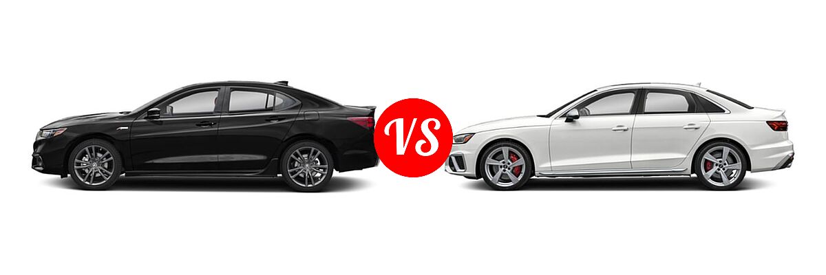2019 Acura TLX Sedan w/A-SPEC Pkg / w/Technology Pkg vs. 2021 Audi S4 Sedan Premium Plus - Side Comparison