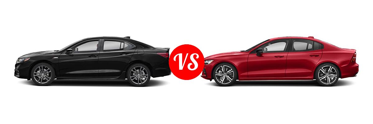 2019 Acura TLX Sedan w/A-SPEC Pkg / w/Technology Pkg vs. 2021 Volvo S60 Sedan R-Design - Side Comparison