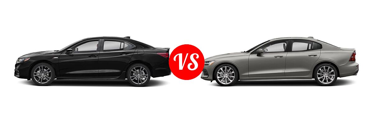 2019 Acura TLX Sedan w/A-SPEC Pkg / w/Technology Pkg vs. 2021 Volvo S60 Sedan Inscription / Momentum - Side Comparison