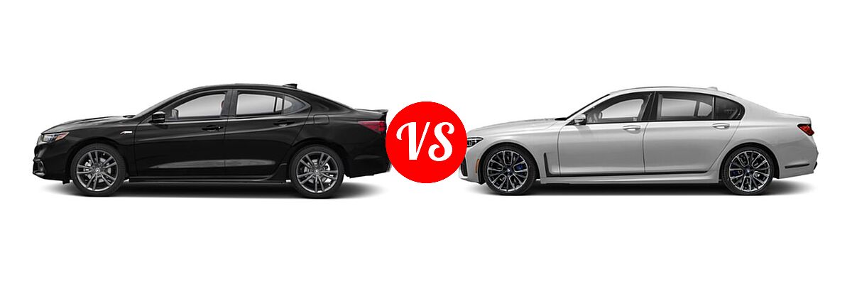 2019 Acura TLX Sedan w/A-SPEC Pkg / w/Technology Pkg vs. 2021 BMW 7 Series Sedan 750i xDrive - Side Comparison