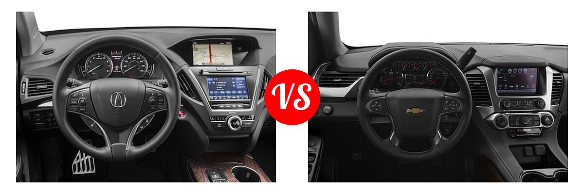 2019 Acura MDX SUV Hybrid Sport Hybrid w/Advance Pkg vs. 2019 Chevrolet Tahoe SUV Premier - Dashboard Comparison