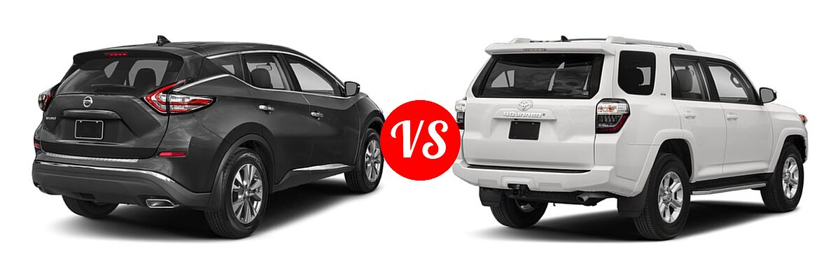 2018 Nissan Murano SUV Platinum / S / SL / SV vs. 2018 Toyota 4Runner SUV SR5 / SR5 Premium - Rear Right Comparison