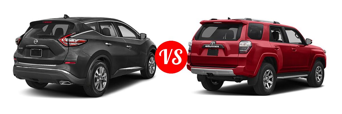2018 Nissan Murano SUV Platinum / S / SL / SV vs. 2018 Toyota 4Runner SUV TRD Off Road Premium - Rear Right Comparison