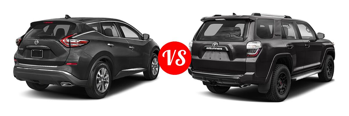 2018 Nissan Murano SUV Platinum / S / SL / SV vs. 2018 Toyota 4Runner SUV TRD Pro - Rear Right Comparison